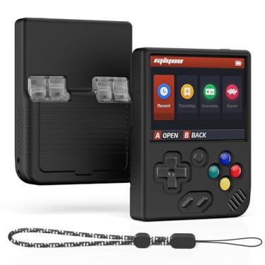 Imagem de SKRVGOJFG Acessórios Miyoo Mini Plus, macio [antiderrapante] [à prova de choque] capa protetora personalizada para Miyoo Mini Plus com cordão - preto