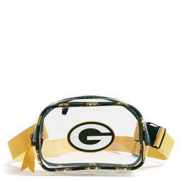 Imagem de Vera Bradley Bolsa de cinto feminina transparente NFL pequena (várias equipes disponíveis), Greenbaypackersondarkgreen/Yellowbandana, One Size