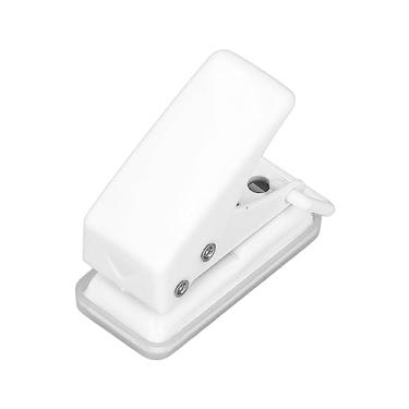 Imagem de Akozon KeDeYou Mini Furador único, Furador Manual para Fichário de Folhas Soltas, Transparente e Branco, Ideal para Estudantes e Uso Em Escritório, Design Compacto e Leve (Branco)