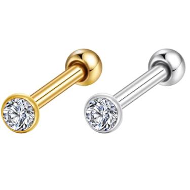 Imagem de LOMISS PIERCING MINIBARBELL AÇO CIRÚRGICO PVD ZIRCÔNIA (DOURADO, 0,8X6X2)