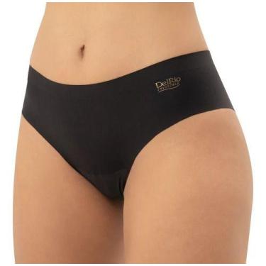 Imagem de Kit 02 Calcinhas Largas Delrio Invisible Preto/mousse 510322 - Del Rio
