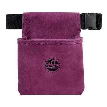 Imagem de Graintex SS2284 bolsa para unhas e ferramentas em couro de camurça roxo com cinto de 5 cm para construtores, eletricistas, encanadores, faz-turistas