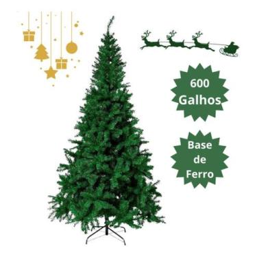 Imagem de Arvore De Natal Tradicional 2,1 Mts 600 Galhos Bem Cheia Cor Verde - w