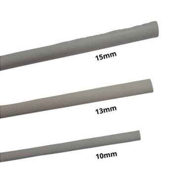 Imagem de Poleiro Plástico Frisado Branco - 50cm x 13mm  20 Unidades - Animalpla