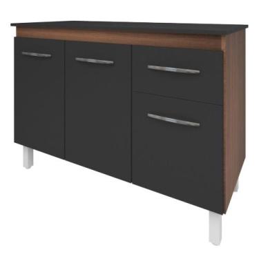 Imagem de Balcão Com Tampo Anita 120 cm Savana Preto Moblis