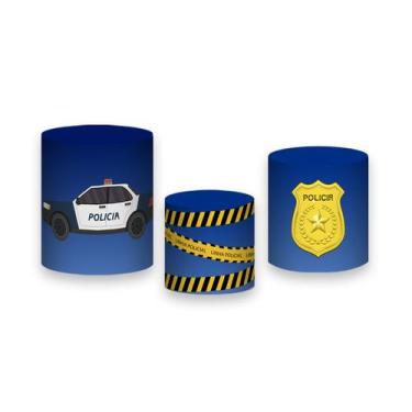 Imagem de Trio De Capa Cilindro  - Carrinho Policia Cute 003 - Via Cores