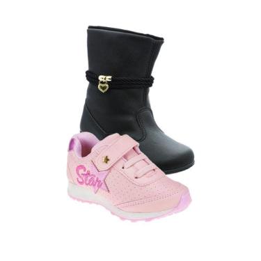 Imagem de Bota Menina e Sapato Infantil - KIT 2 PARES Tam 23 ao 34 - sapatinhos.