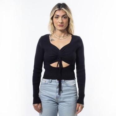 Imagem de Blusinha Feminina Ruckled - Anjuss, Preto, M