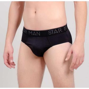 Imagem de Cuecas slip poliamida plus size - STAR MAN, 52/54, Preto