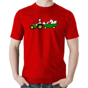 Imagem de Camiseta Algodão Fazendeiro - Foca na Moda, Vermelho, P