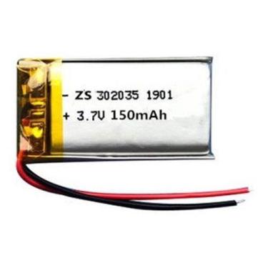 Imagem de Bateria 3.7v 150 Mah 3mm X20mm X35mm 2 Fios 302035 - KMIG