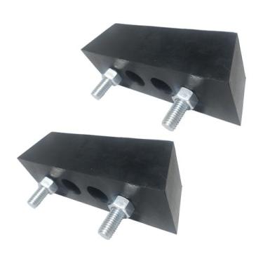 Imagem de Kit 2 Batentes Maciços Calço de Borracha Para Caminhões Docas 180x57x5