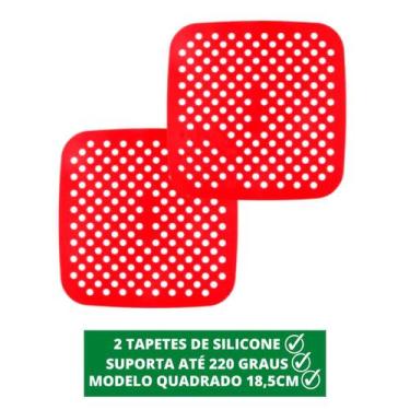 Imagem de Kit 2 Tapete Protetor Silicone Quadrado Air Fryer Fritadeira - CLINK