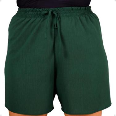 Imagem de Short Duna Feminino Soltinho Cós Alto Com Elástico Plus Size - 40 Grau