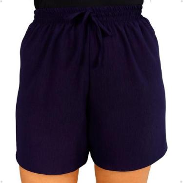 Imagem de Short Duna Feminino Soltinho Cós Alto Com Elástico Plus Size - 40 Grau