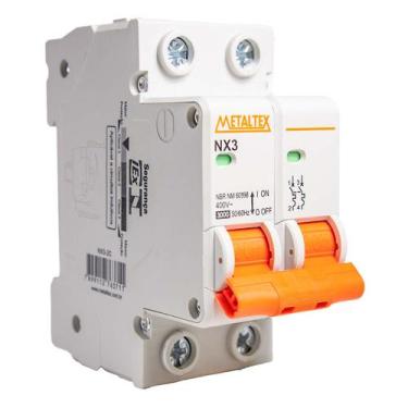 Imagem de Mini Disjuntor C Bipolar 06A  3Ka Metaltex