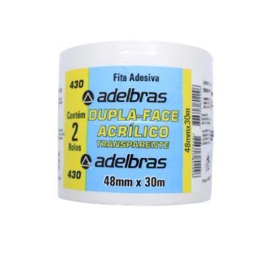 Imagem de Kit 8 Fita Dupla Face Transparente Decoração Uso Geral 48mmx30m - Adel