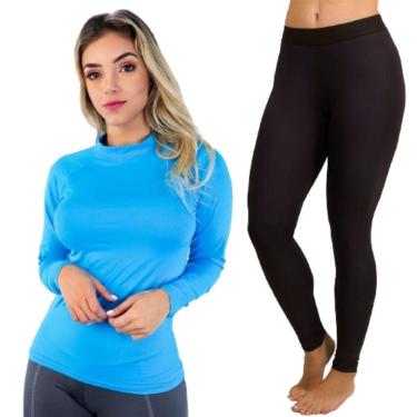 Imagem de Conjunto Térmico Blusa + Calça Proteção UV Bella Fiore Poliamida Academia Fitness Feminina-Feminino