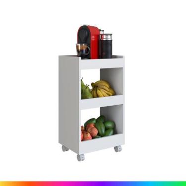 Imagem de Fruteira com Rodinhas 3 Andares Multiuso Cozinha-Móveis Bonatto, Branc
