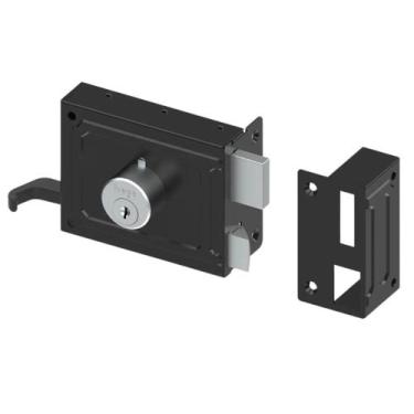 Imagem de Fechadura Sobrepor para Portão 332 Externa 100mm ABNT Preta 0332B Haga