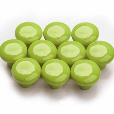 Imagem de Kit 10 Puxadores Gaveta Móvel Porcelana Provençal Verde - Casanobile