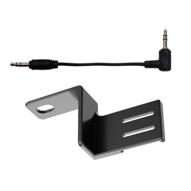 Imagem de Adaptador de montagem de microfone de liga de alumínio, sapata fria para câmera com cabo de áudio para microfone Insta360 X4