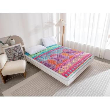 Imagem de INFINICE Almofada de colchão japonesa dobrável para dormir tatami, amarelo boêmio, GG