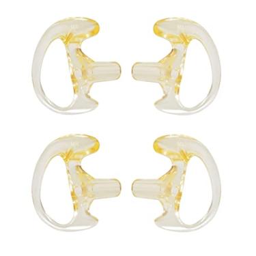 Imagem de UAYESOK Fones de ouvido universais de silicone macio transparente, kits de vigilância de molde de orelha para Walkie Talkie tubo de bobina acústica (2 pares, laranja, tamanho médio)