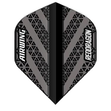Imagem de RED DRAGON Airwing Unique Moldado Preto e Cinza Standard Dart Flights 1 conjunto por pacote (3 voos de dardo no total)