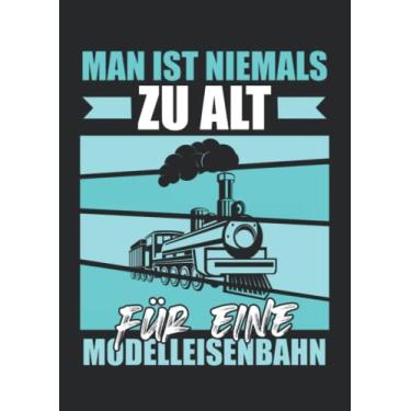 Imagem de Notizbuch A4 dotted, gepunktet, punktiert mit Softcover Design: Modellbau Eisenbahn Modelleisenbahn Spruch Witz Modellbauer: 120 dotted (Punktgitter) DIN A4 Seiten