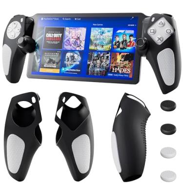 Imagem de PAWDIARY Capa protetora de silicone antiderrapante para PlayStation Portal, capa de proteção macia para PS Portal Remote Player, capa com alça antiimpressão digital para portal PS5, 4 tampas de