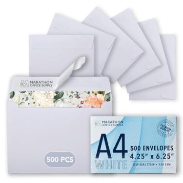 Imagem de Envelopes de convite MOS A4 – 4-1/10.2 cm x 16-1/10.2 cm Envelopes de correspondência brancos autoselo (500 unidades) – 120GSM/14.5 kg Heavy Duty – Envelopes de vale-presente, envelopes de negócios,
