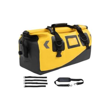 Imagem de Vaveren Bolsa de cauda de motocicleta Bolsa de selim à prova d'água Resistente à água com alças Bolsa de assento traseiro portátil versátil Bolsa de bagagem, Amarelo 66L