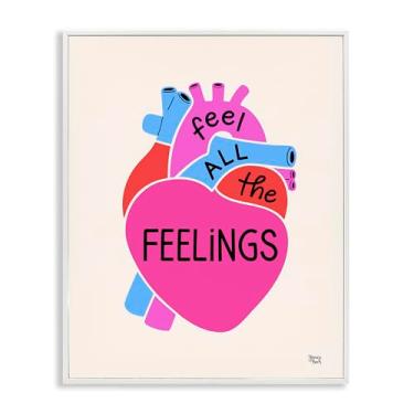 Imagem de Stupell Industries Feel All The Feelings Framed Giclee Wall Art Design por Jessica Beck, moldura branca, 40,6 x 50,8 cm
