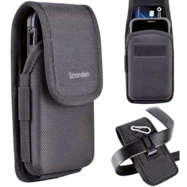 Imagem de Stronden Coldre para Samsung Galaxy S21 Plus, S20 Plus, S20 FE – Bolsa vertical de nylon de grau militar com suporte para cartão de identificação embutido (compatível com capa Otterbox Commuter/Defender)