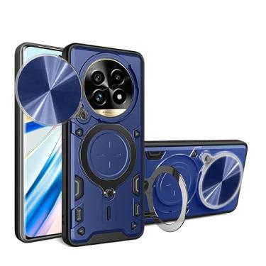 Imagem de Elubugod Capa compatível com Honor X9c, com capa de lente de câmera deslizante compatível com Honor Magic7 Lite 5G BRP-NX1 / X60 Pro 5G BRP-AN00 capa azul
