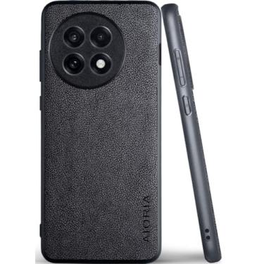 Imagem de AIORIA Capa para Oneplus 13 capa de couro PU premium design retrô capa protetora completa para Oneplus 13 5G (preto, para Oneplus 13R)