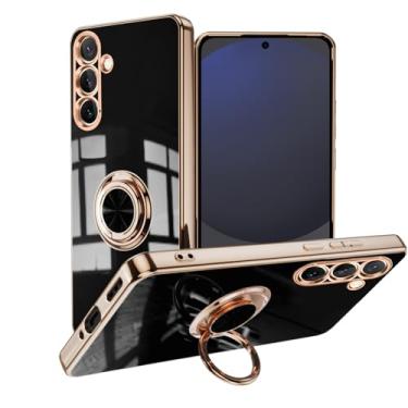 Imagem de CeiLarv Capa para celular Samgung Galaxy S24 FE, revestimento de silicone, resistente a arranhões, à prova de choque, resistente ao desgaste, suporte de anel giratório de 360° para Samsung Galaxy S24