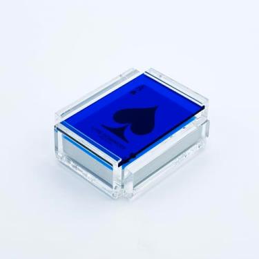 Imagem de Luxe Dominoes Acrylic Playing Card Deck Set, Handmade Design, Multiple Colors (Blue)