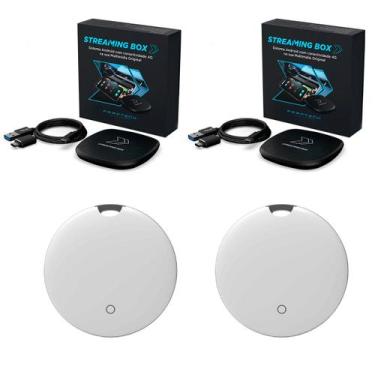 Imagem de Kit 2xStreamingBox Automotivo Para Carros Carplay+2x Tag Rastreador Lo