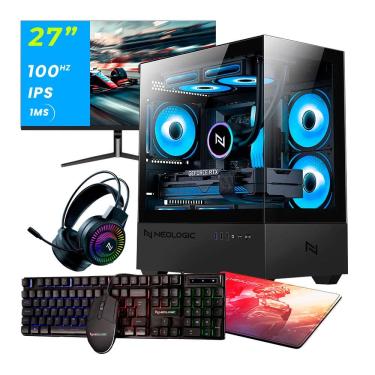 Imagem de Pc Gamer Completo Ryzen 3 3200G, 16GB 3200Mhz, (Radeon Vega 8 Integrado), A520M, SSD 240GB, 500W 80 Plus, Monitor 27 100Hz, Neologic - NLI89102