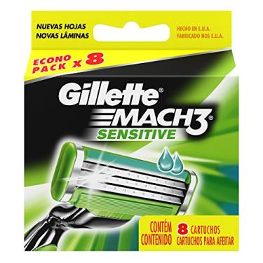 Imagem de Carga Barbear com 8 Mach3 Sensitive Unit, Gillette