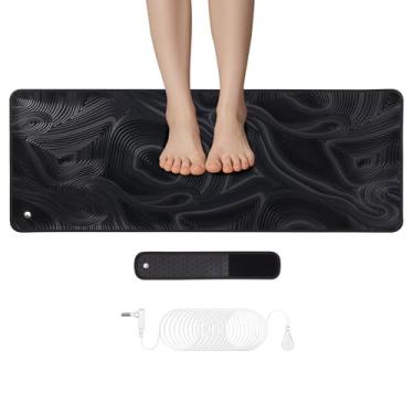 Imagem de Tapete de aterramento para sono, energia, equilíbrio, terapia conectada à Terra. Aterramento interno em casa, escritório, trabalho. Inclui um fio de aterramento de 3,5 m e alça de pulso de aterramento