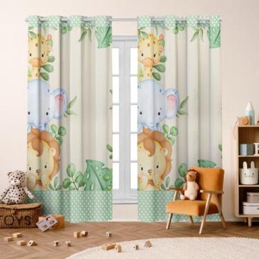 Imagem de Cortina Safari Baby Blackout 2,80X 2,20 p/ Quarto Infantil Criança Beb