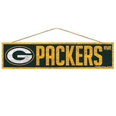 Imagem de WinCraft NFL Green Bay Packers SignWood Avenue design, cor da equipe, 4x17