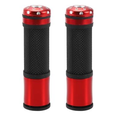 Imagem de Motoforti 22 mm 15/40.6 cm 24 mm Capa universal para guidão de motocicleta de liga de alumínio de borracha para motocicleta, scooter, bicicleta, quadriciclo, preto, vermelho, 1 par