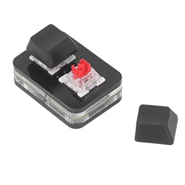 Imagem de Interruptor Vermelho 2 Teclas Teclado Mini USB Teclado Mecânico para Copiar Colar Função Reproduzir Pausar Volume Funções para Frente e para Trás Teclado Mecânico (Preto)
