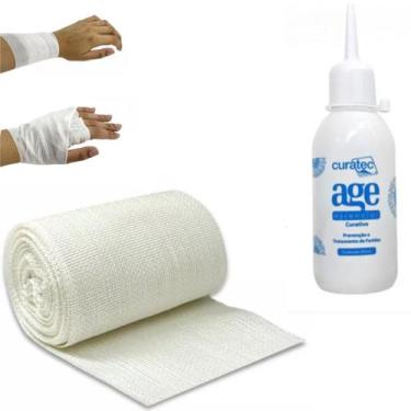 Imagem de 1 Atadura Rayon + 1 Óleo Age Essencial Tratamento De Feridas Kit Hospi