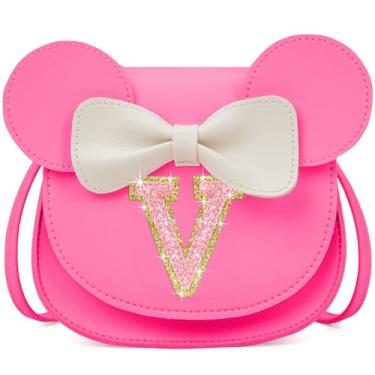 Imagem de OYLOLA Presentes de aniversário para meninas de 3, 4, 5, 6, 7 e 8 anos, bolsa infantil para meninas pequenas, presente para meninas, Rosa brilhante, V