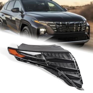 Imagem de Duolctrams Carcaça cromada LED DRL conjunto de farol superior compatível com modelos Hyundai Tucson SE/SEL 2022 2023 lado direito do passageiro 92208-CW010 HY2563114